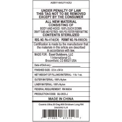 Kelty Cosmic Ultra 20 Deg 800 DriDown Sleeping Bag, Long Size, Right-Hand -Camp equipment-Kelty kelty cosmic ultra 20 deg 800 dridown sleeping bag long size right hand 132